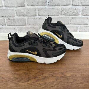 Rare Nike Air Max 200 Sz 4.5Y Big Kid Shoes School Black Gold Sneaker AT5627-003